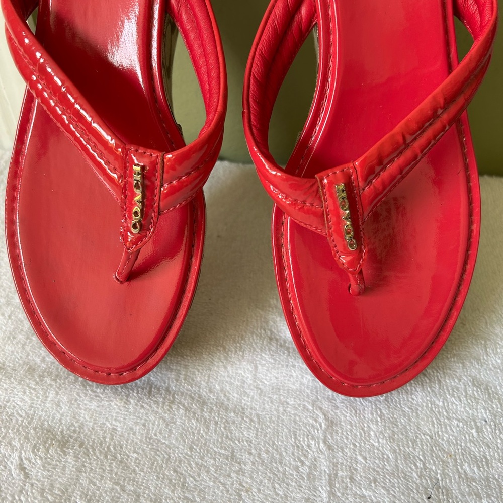 Coach Nella Women's Pink Wedge Sandals - Picture 12 of 12